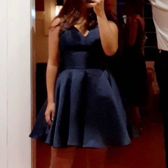 Alyce Paris - 3764 V Neckline Mikado Fit and Flare Cocktail Dress - Picture 2 of 9